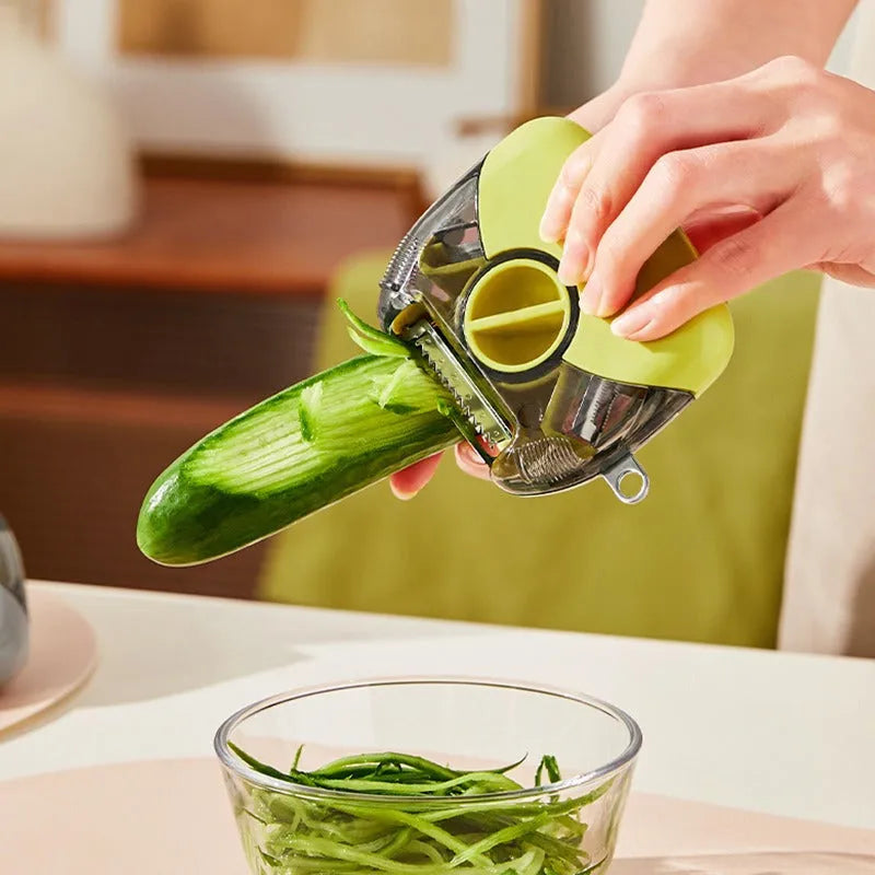 3 In 1 Stainless Steel Peeler Shredder Manual Vegetable Fruit Cutter Multifunctional Scraper Kitchen Tool