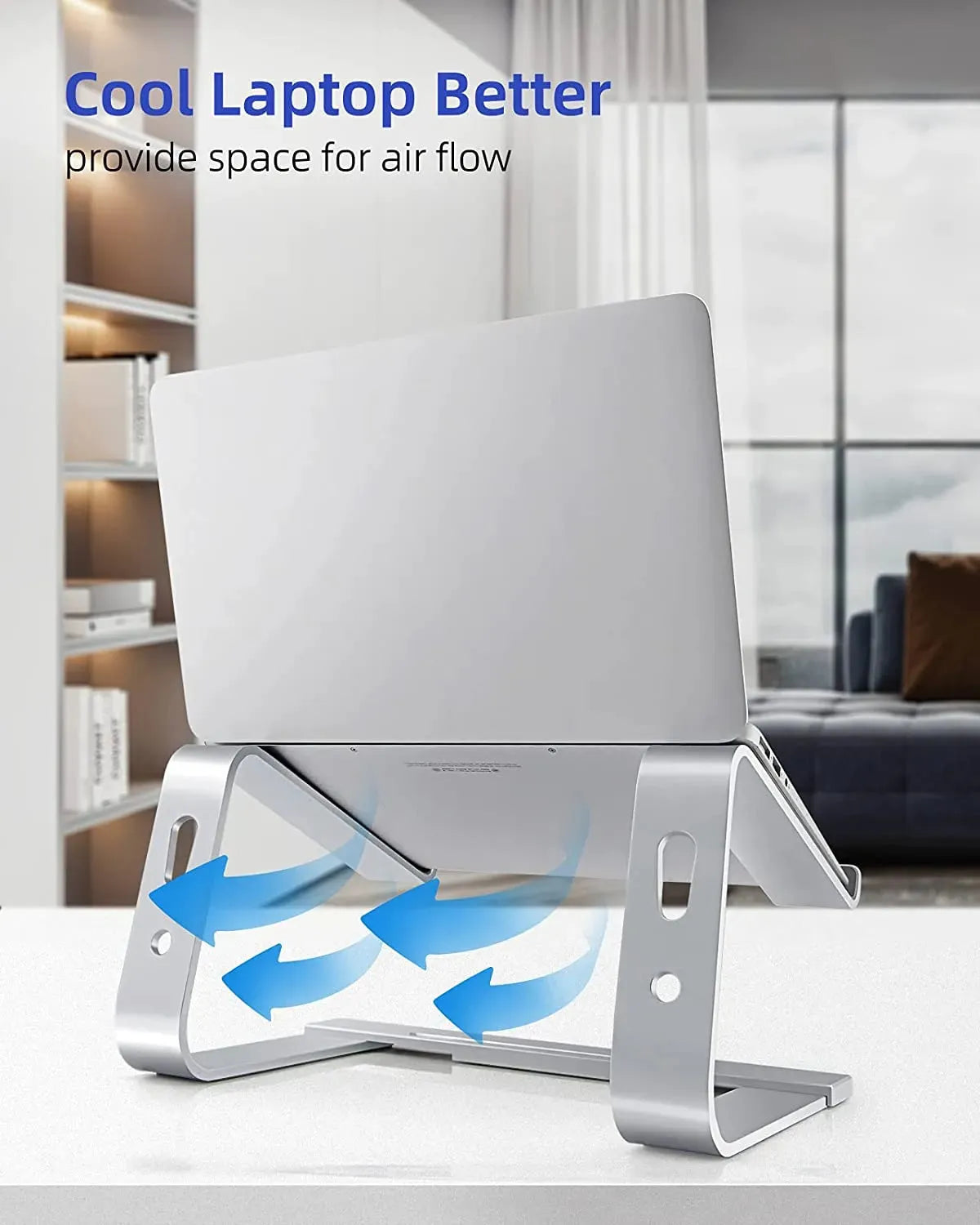 Laptop Stand Computer Stand for Laptop Aluminium Laptop Riser Ergonomic Laptop Holder Compatible with MacBook Air Pro Dell XPS More 10 to 17 Inch