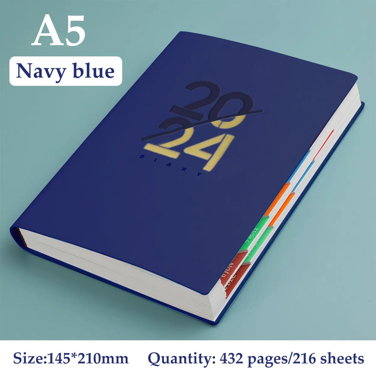 English Monthly Plan Weekly Plan Schedule Book 2024 A5 Notebook