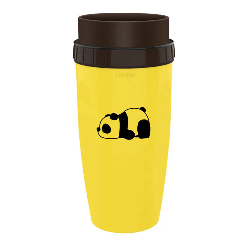 No Cover Twist Cup Travel Portable Double Insulation Tumbler With Straw For Children And Adults