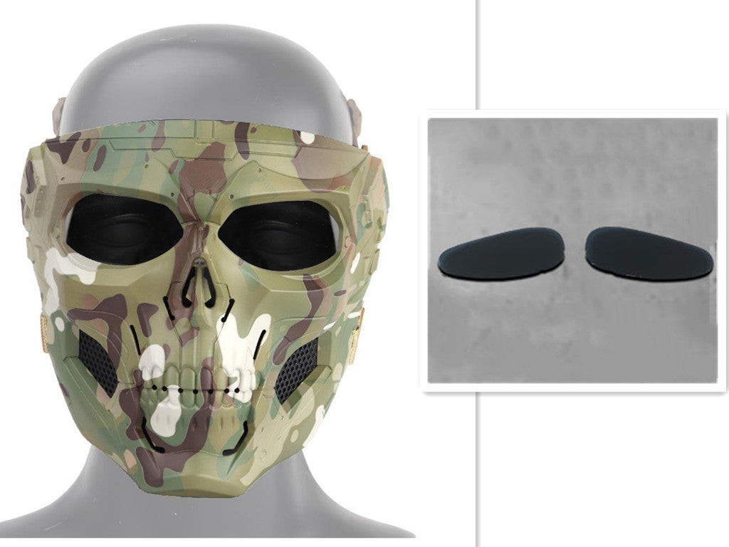 Skull Horror Helmet Mask w/Goggles, Skull Goggle Riding Mask, Motorcycle Goggles Mask, Skull Motocross Riding Sunglasses Comic Role