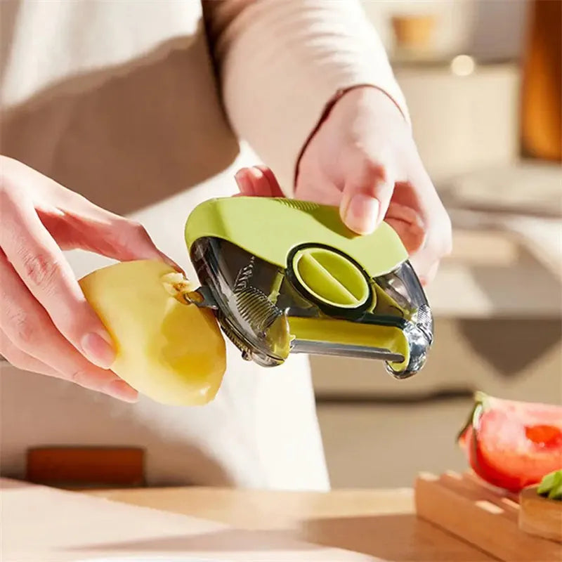 3 In 1 Stainless Steel Peeler Shredder Manual Vegetable Fruit Cutter Multifunctional Scraper Kitchen Tool