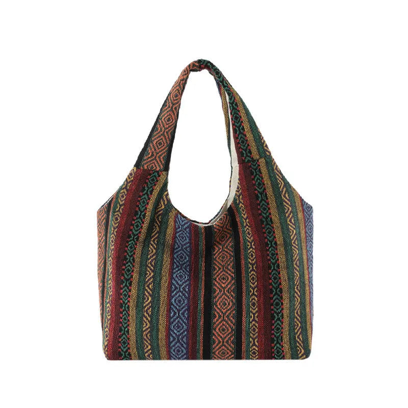 Simple Handbag Commuter Large Capacity Retro Underarm Bag Canvas Tote Bag