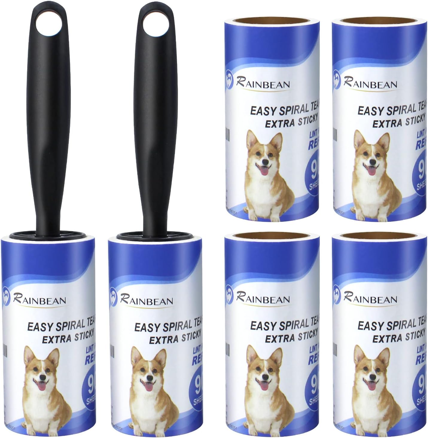 Lint Rollers For Pet Hair Extra Sticky 540 Sheets With 6 Refills Portable Lint Remover Brush With 2 Upgrade Handles