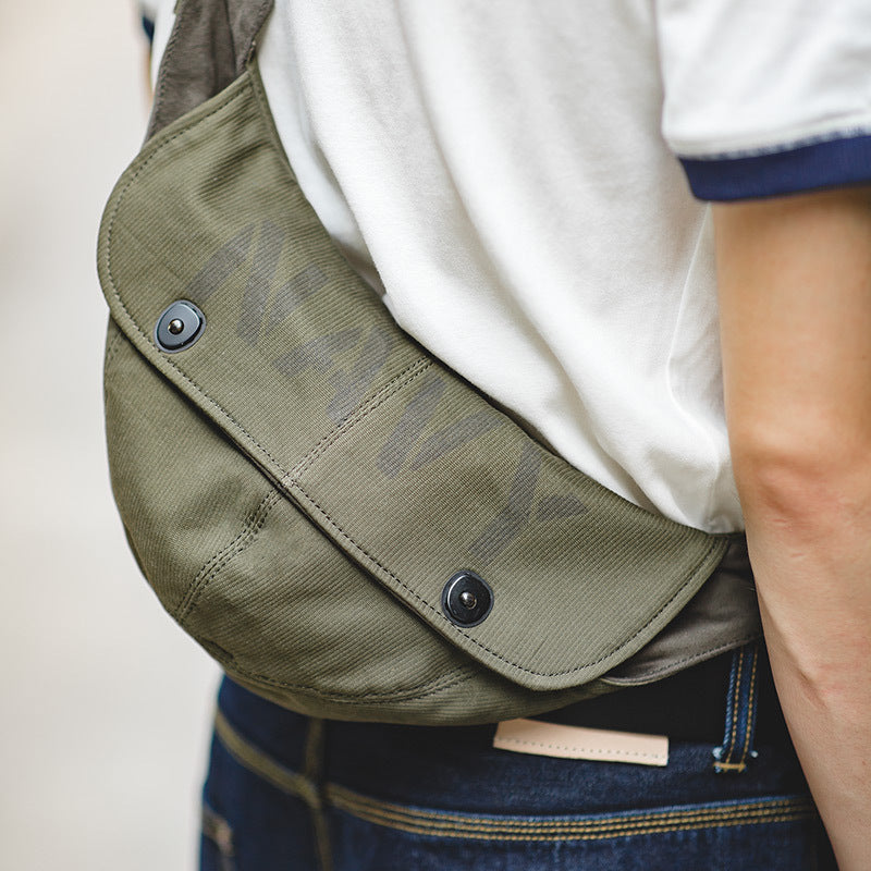 Madden Tooling American Retro Army Green Canvas Satchel Messenger Bag – Adjustable Travel Shoulder Bag for Men & Women