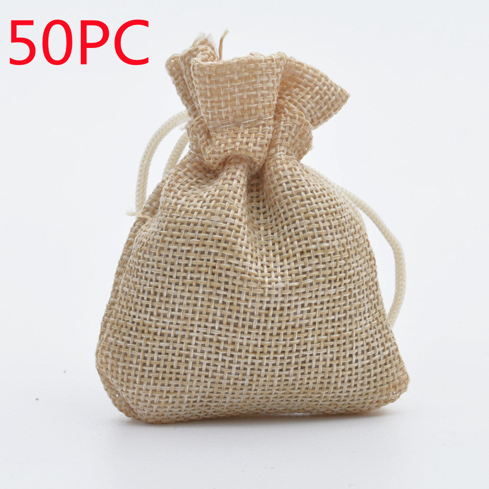 Mini Drawstring Linen Jewelry Bag – Small Cloth Gift Packaging Bag for Weddings, Gifts & Commemorations