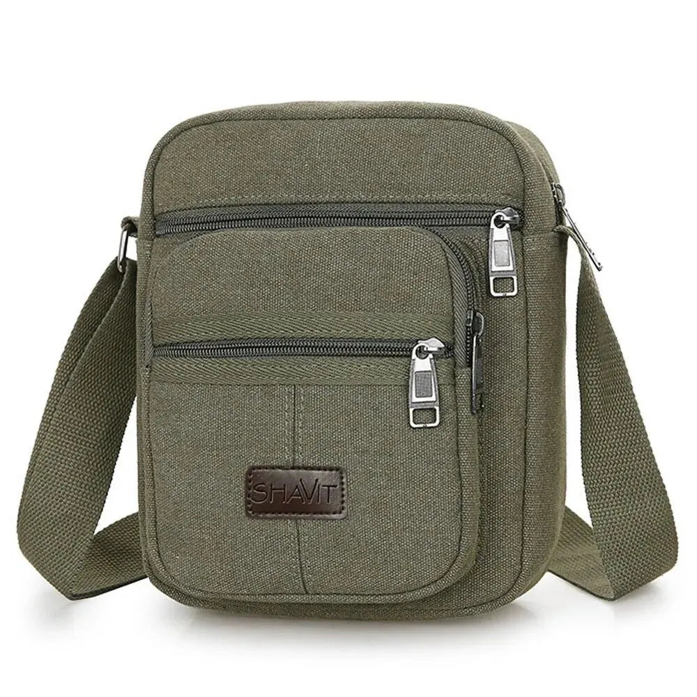 Vintage Canvas Messenger Bag Casual Crossbody Satchel for Men and Women Retro Shoulder Handbag Pouch for Travel Work and Everyday Use