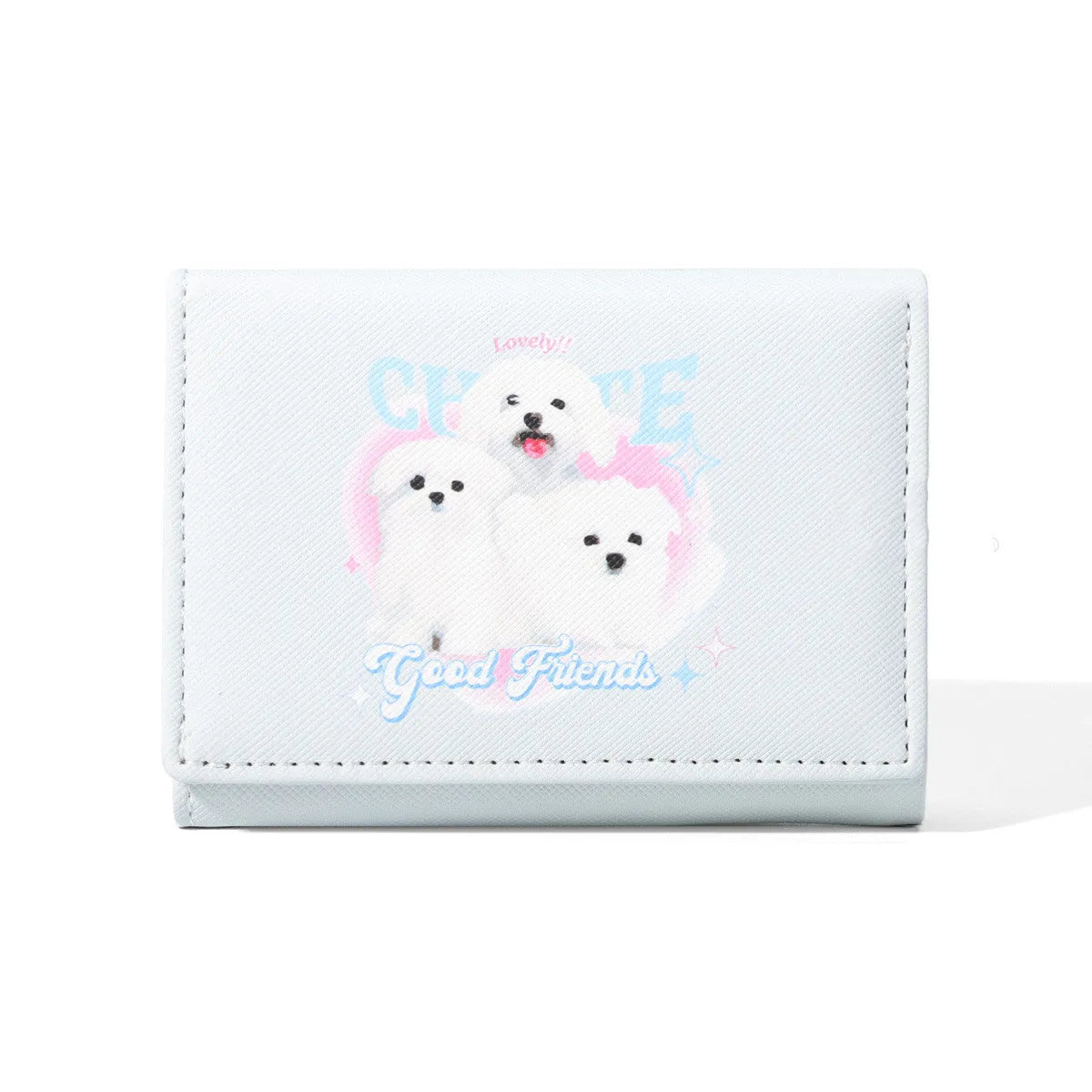 Cute Ladies Card Holder Fashion Cross Pattern Three Fold Animal Print Wallet in Multiple Colors
