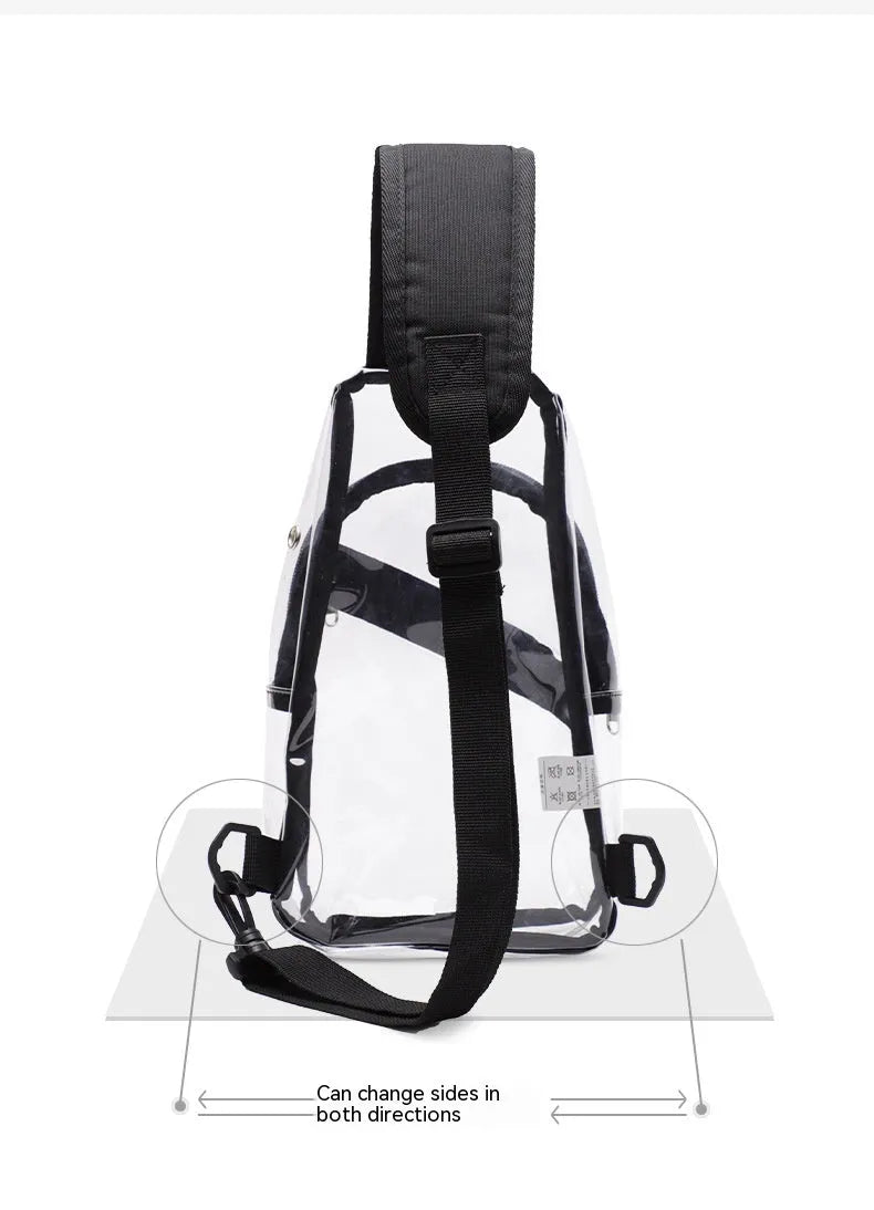 Men's PVC Waterproof Transparent Chest Bag for Daily Use