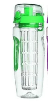 1000ml BPA Free Plastic Water Bottle With Fruit Infuser Sport Design Leakproof Unbreakable