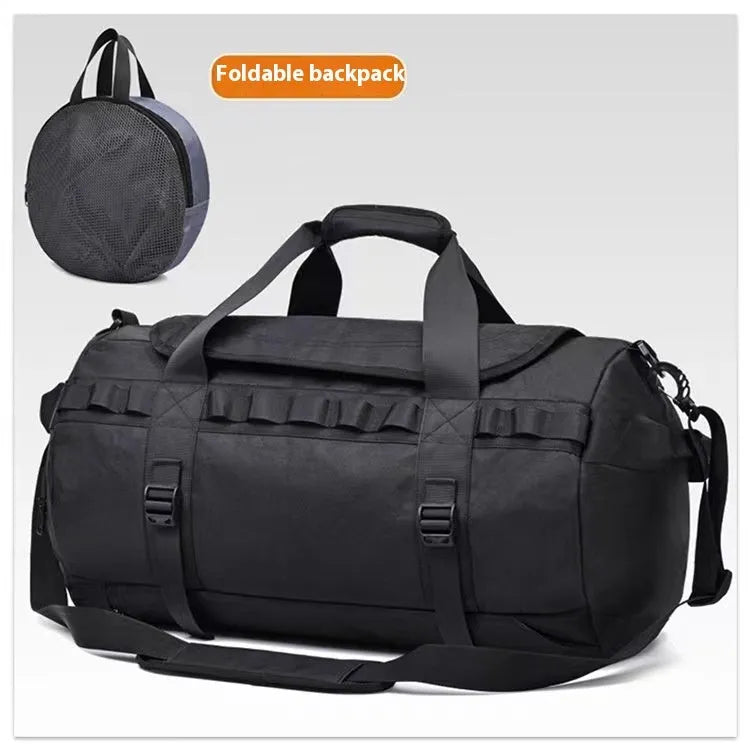 Men's Large Capacity Outdoor Camping Hiking Bag Waterproof Oxford Cloth Cross Body Storage with Dry Wet Separation