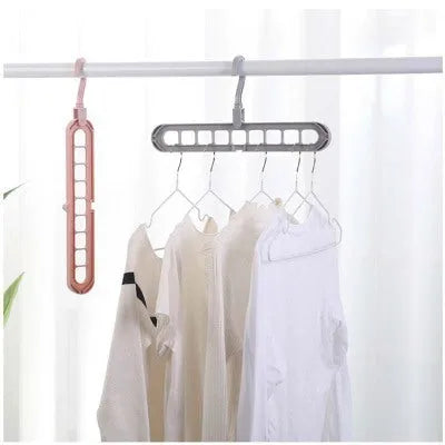 9 Hole Clothes Hanger Organizer Space Saving Wardrobe Solution