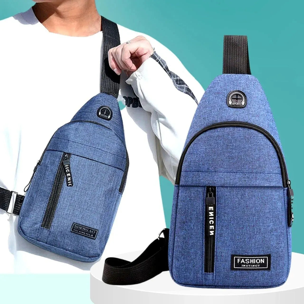 Men's Sling Bag Crossbody Chest Bag Lightweight Sports Travel Shoulder Pack for Everyday Use
