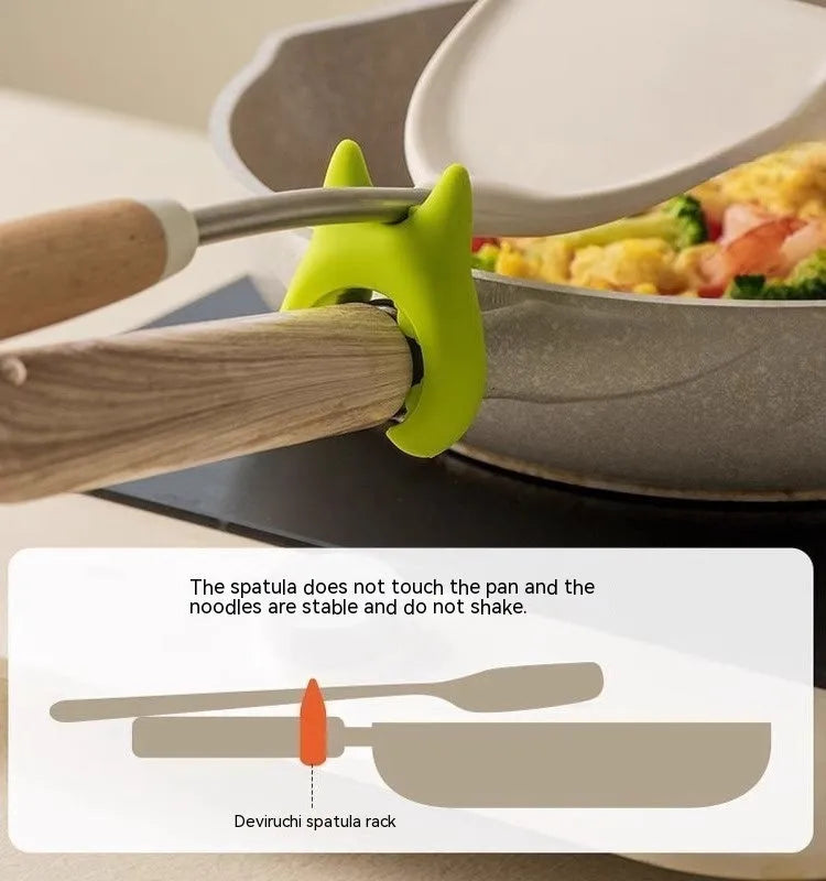 Multifunctional Silicone Spatula Holder Anti Overflow Spoon Holder Cooking Pot Anti Scalding Clip Kitchen Gadgets