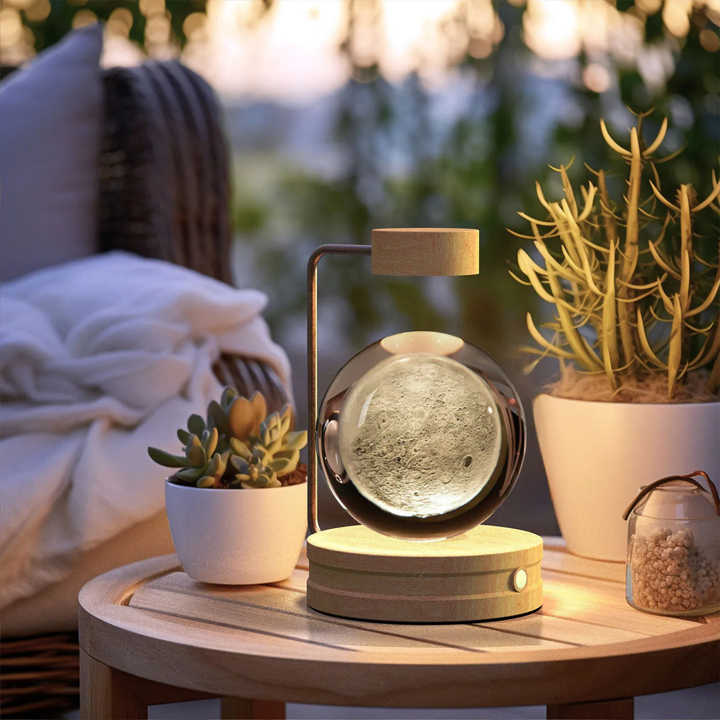 Crystal Ball Cosmic Dinosaur Indoor Night Light USB Powered Warm Bedside Lamp Birthday Gift