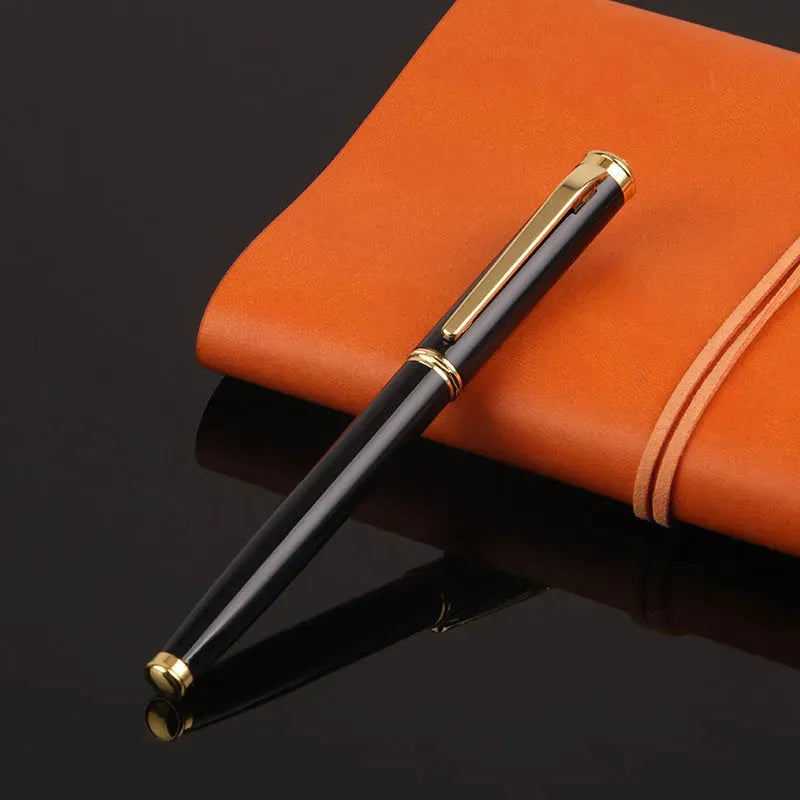 Fountain Pens Push Pull Refillable F Nib Smooth Writing Metal Clip Ideal for Students Beginners Calligraphy Gift Business