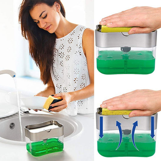 Multifunction Soap Dispenser Sponge Caddy Non-toxic Odorless Dispenser Kitchen Rack Creative Bathroom Washing Soap Storage Box