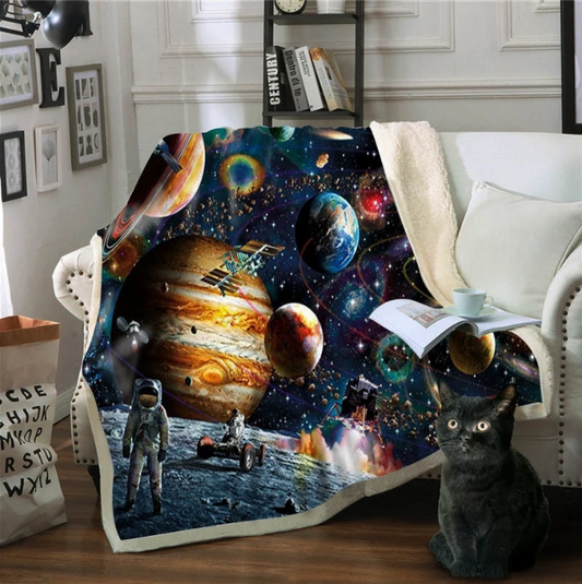 Bedding Outlet Sloth Blankets For Bed Cartoon Animal Plush Blanket Planet Star Bedding Universe Outer Space Sherpa Fleece Blanket
