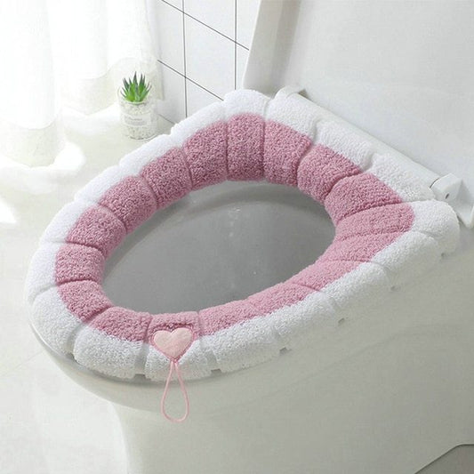 Thickened Toilet Cushion Winter Soft Washable Common Nordic Toilet Seat Pads Household Bathroom Lavatory Cover Set Pedestal