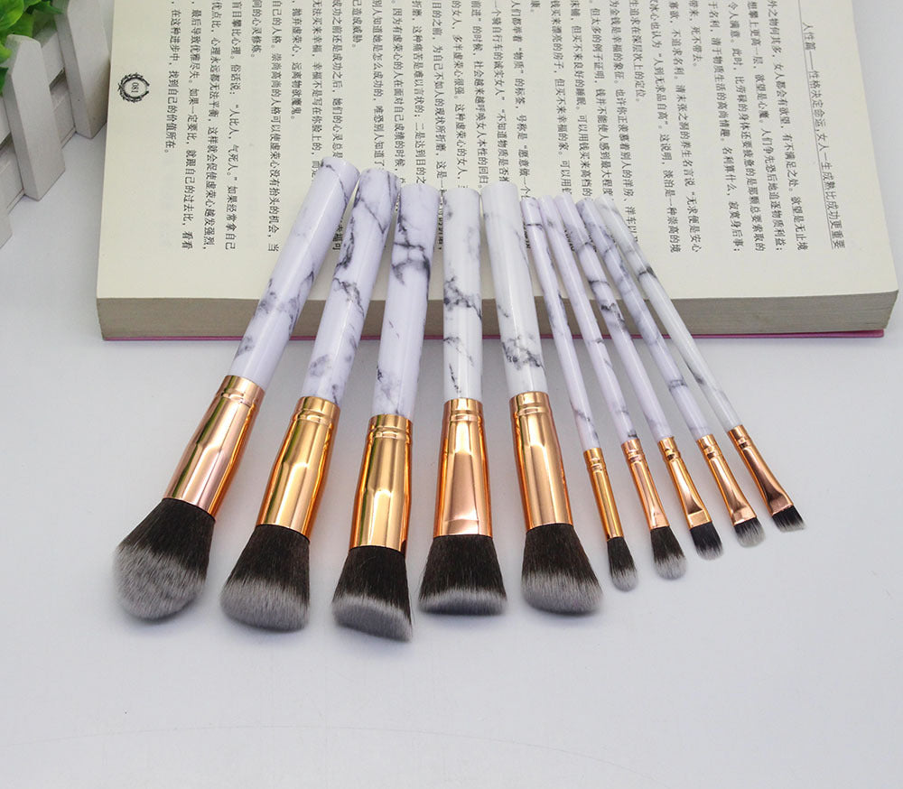 Professional 12Pcs Marble Make Up Brushes Makeup Brushes Set include Foundation Eyeshadow Eyebrow Brush Set