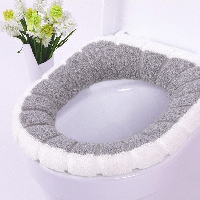 Thickened Toilet Cushion Winter Soft Washable Common Nordic Toilet Seat Pads Household Bathroom Lavatory Cover Set Pedestal