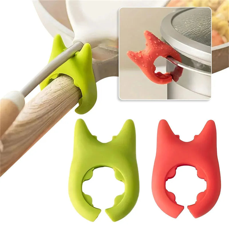 Multifunctional Silicone Spatula Holder Anti Overflow Spoon Holder Cooking Pot Anti Scalding Clip Kitchen Gadgets