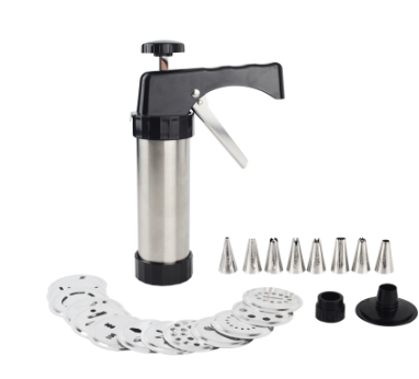 Biscuit Press Biscuit Machine Cookie Press Machine Stainless Steel Biscuit Extruder Press Cookie Gun Kit Set DIY Biscuit Maker Baking Decoration Supplies