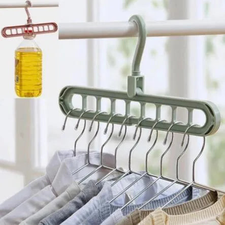 9 Hole Clothes Hanger Organizer Space Saving Wardrobe Solution