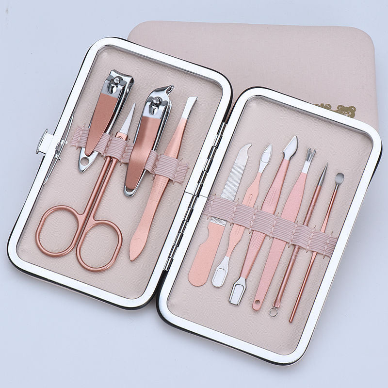 Household Manicure Tool Set Trim Nail Clippers Manicure Set Professional Nail Clipper Kit-26 Pieces Stainless Steel Manicure Kit, Nail Care Tools with Luxurious Travel Case
