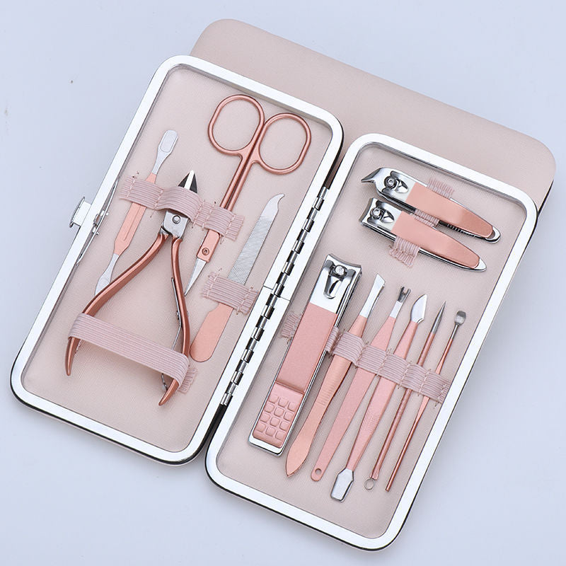 Household Manicure Tool Set Trim Nail Clippers Manicure Set Professional Nail Clipper Kit-26 Pieces Stainless Steel Manicure Kit, Nail Care Tools with Luxurious Travel Case