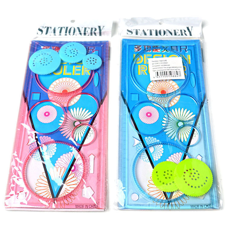 Hollow Wreath Template Set Plastic Template Drawing Stationery Ruler Set