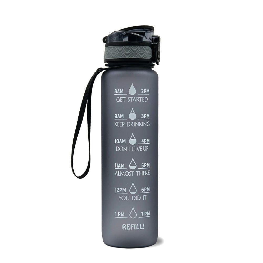 1L Tritan Water Bottle With Time Marker  ,Water Bottle Cycling Leakproof Cup For Sports Fitness Bottles