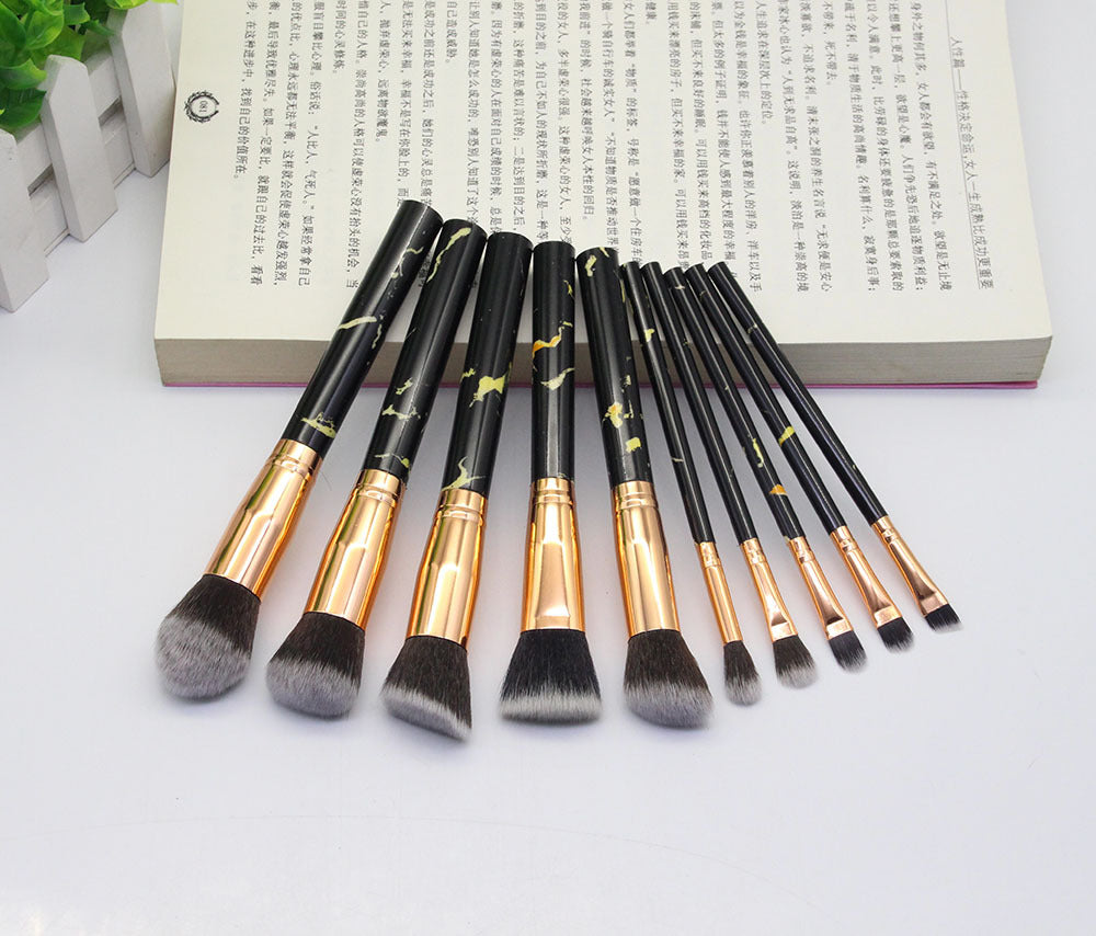 Professional 12Pcs Marble Make Up Brushes Makeup Brushes Set include Foundation Eyeshadow Eyebrow Brush Set