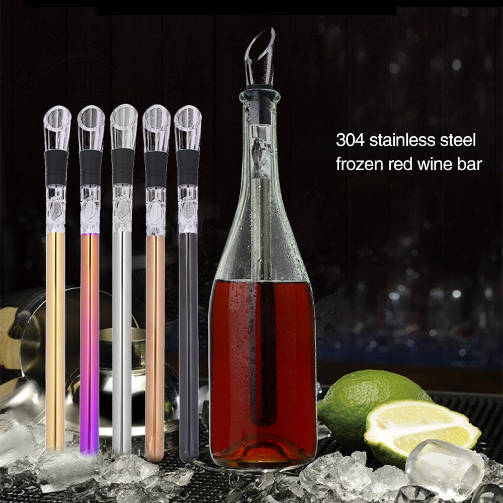 Wine Bottle Cooler Stick Stainless Steel Wine Chilling Rod Leakproof Wine Chiller Beer Beverage Frozening Stick Bar Tools