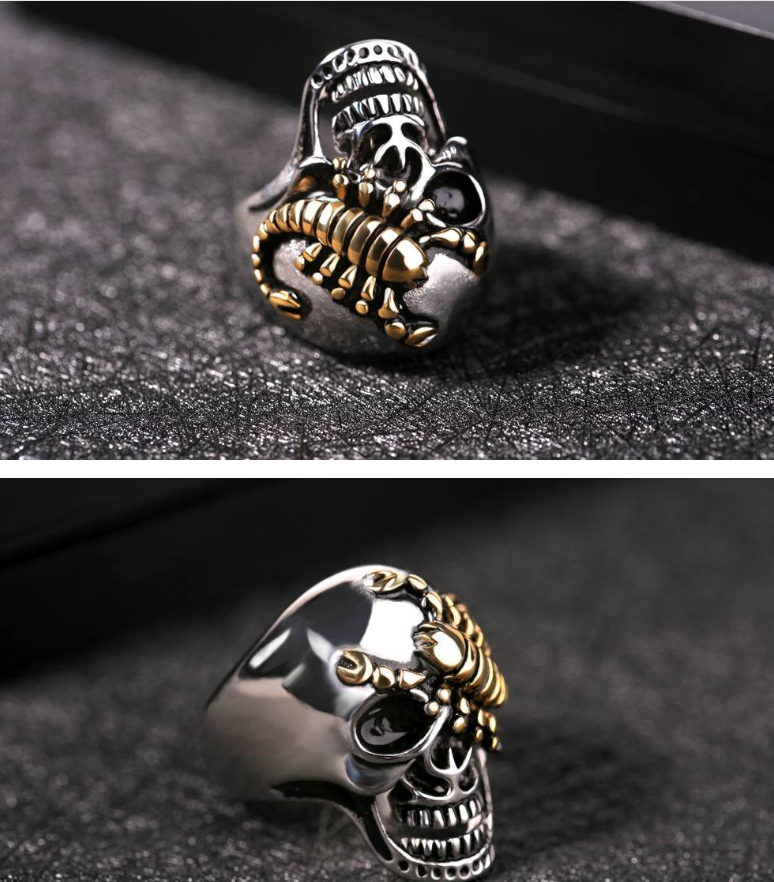 Punk personality tweezers tweezers ring titanium steel casting alternative ring exaggeration hand jewelry