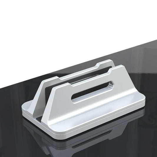 Vertical Laptop Stand Multiple Laptop Organizer Aluminum Bracket Desk Dock for Notebooks 15-30mm Thickness Silver