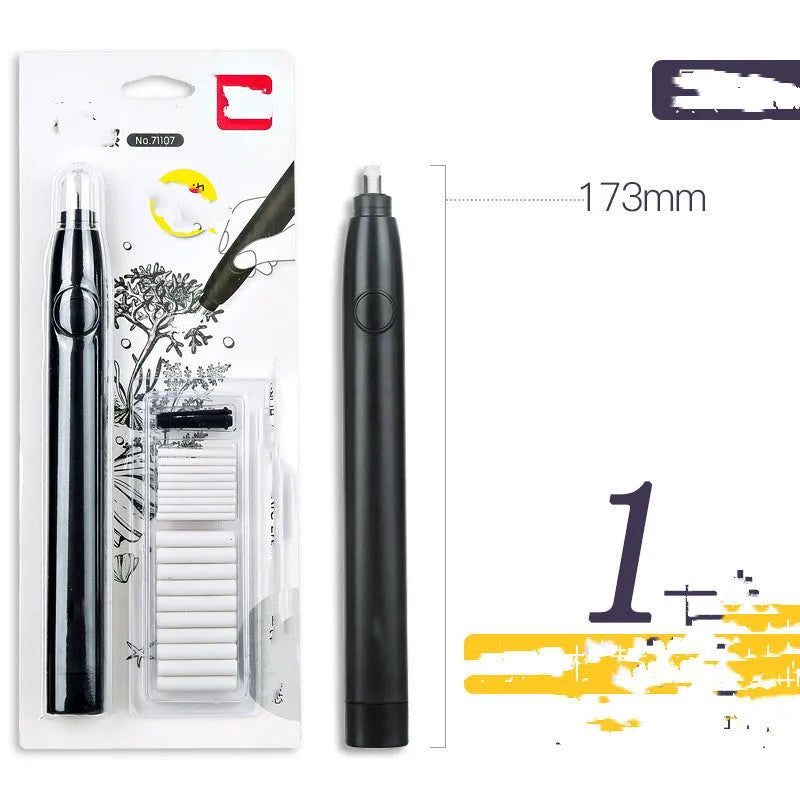 Deli Electric High Gloss Rubber Eraser for Primary School Students with AAA Batteries