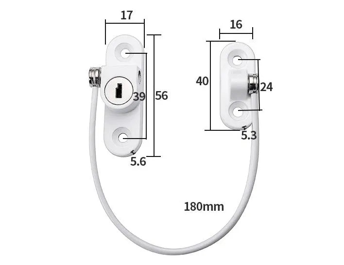 Window Security Chain Lock Multifunctional Window Cable Lock Door Security Guard for Baby Safety 1 Piece
