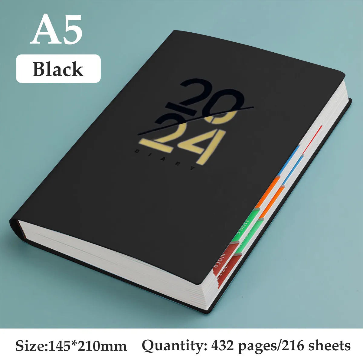 English Monthly Plan Weekly Plan Schedule Book 2024 A5 Notebook
