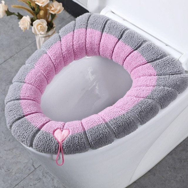 Thickened Toilet Cushion Winter Soft Washable Common Nordic Toilet Seat Pads Household Bathroom Lavatory Cover Set Pedestal