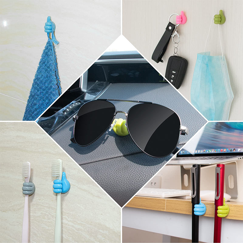 Multifunctional Clip Holder Thumb Hooks Wire Organizer Wall Hooks Hanger Strong Wall Storage Holder For Kitchen Bathroom