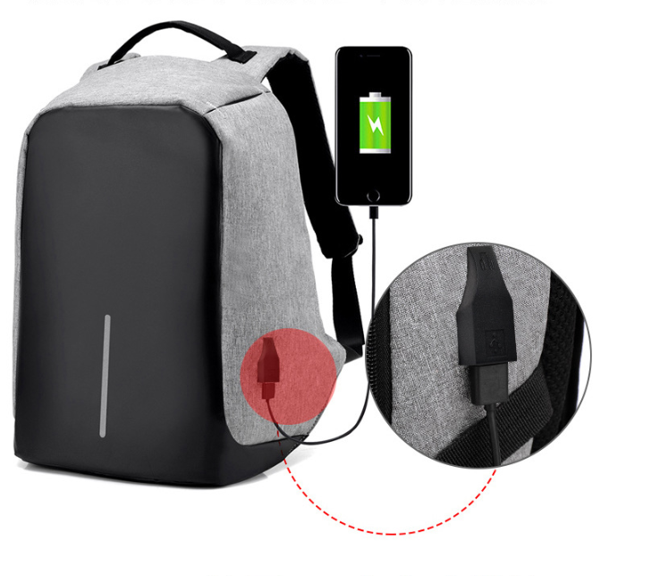 Antitheft Backpack with USB Charging Port