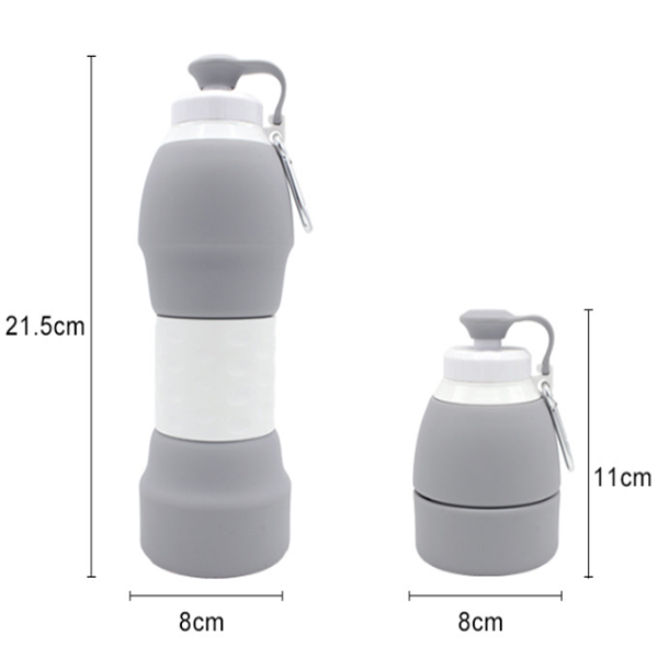 Silicone Folding Water Bottle Collapsible Water Bottle Leakproof Valve BPA Free Silicone Foldable Lightweight Durable Travel Bottle for Gym Camping Sports