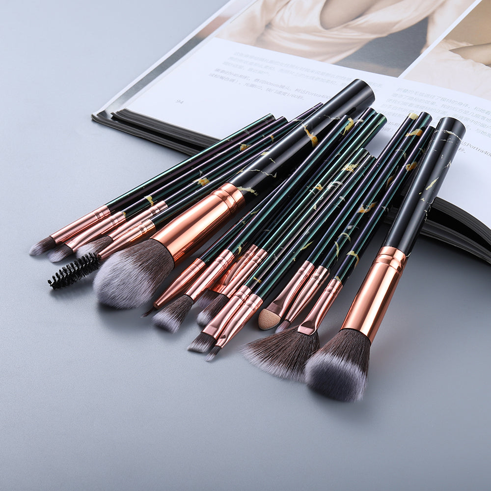 Professional 12Pcs Marble Make Up Brushes Makeup Brushes Set include Foundation Eyeshadow Eyebrow Brush Set