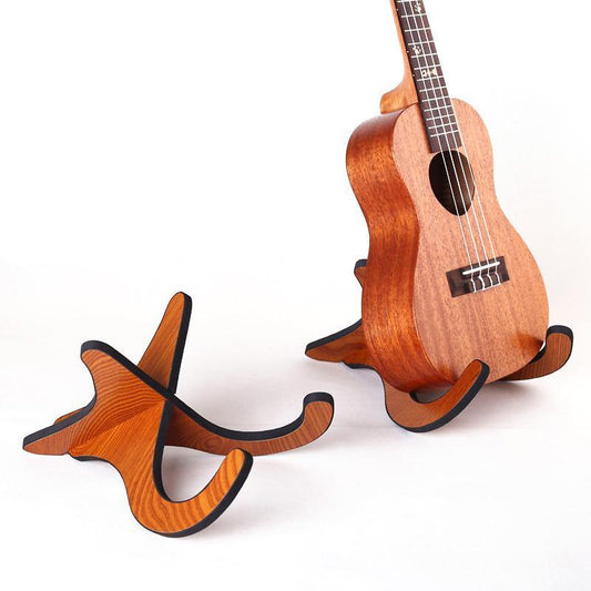 Wooden portable detachable guitar rack Universal acoustic electric Guitar Bass ukulele Mandolin Banjo and more plucked stringed instrument (1X-Frame)