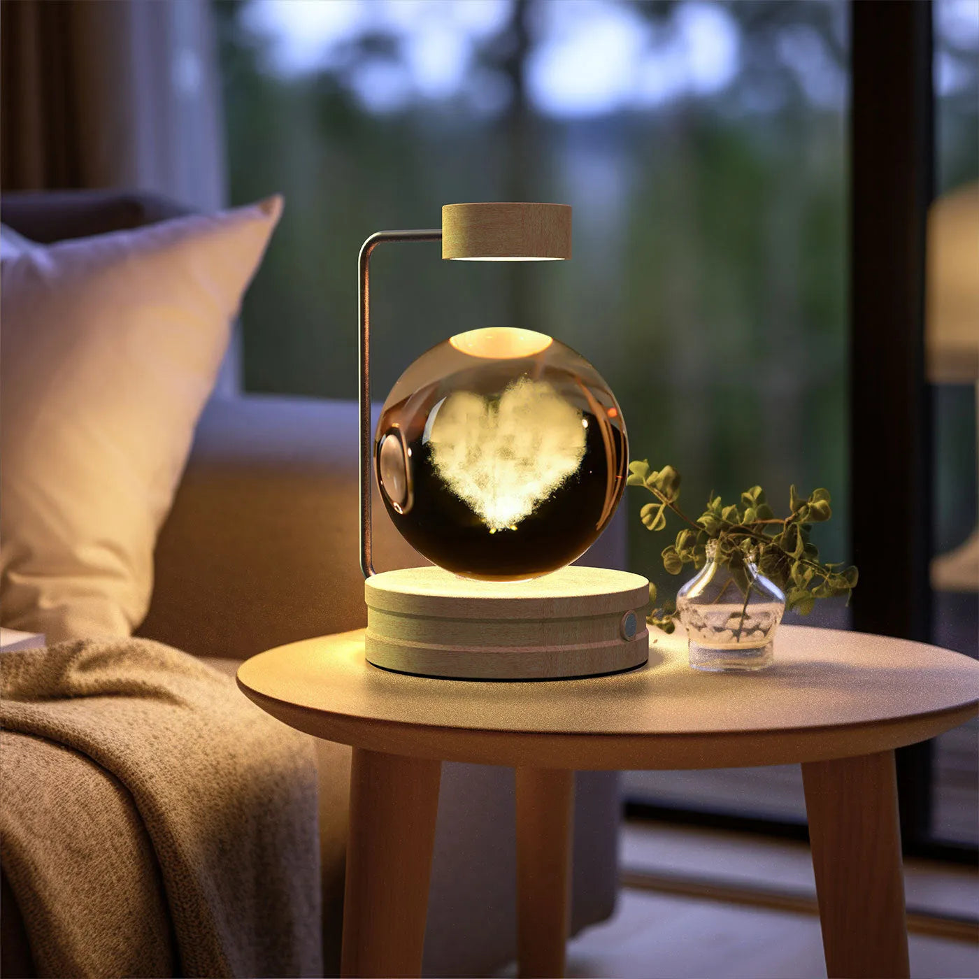 Crystal Ball Cosmic Dinosaur Indoor Night Light USB Powered Warm Bedside Lamp Birthday Gift