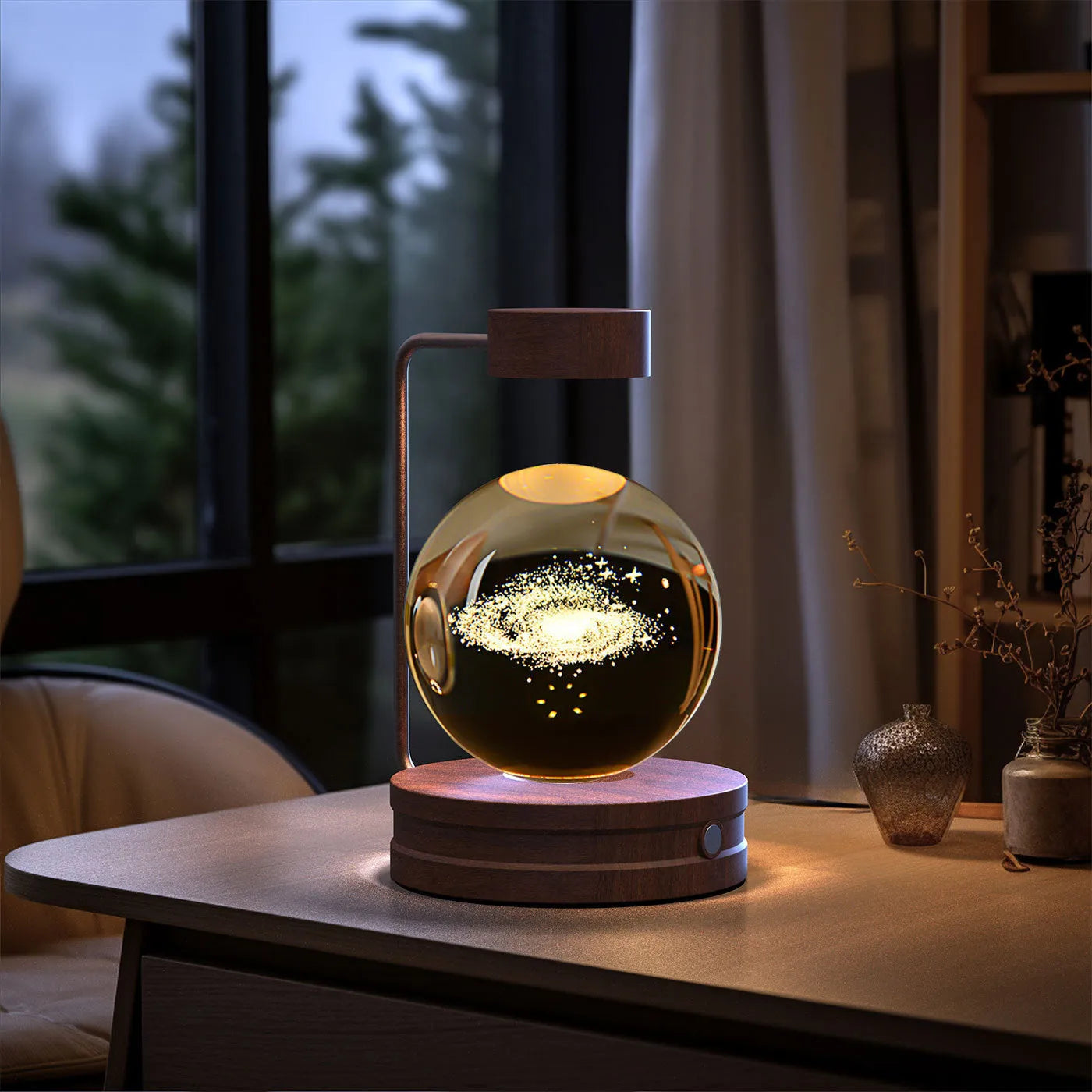 Crystal Ball Cosmic Dinosaur Indoor Night Light USB Powered Warm Bedside Lamp Birthday Gift