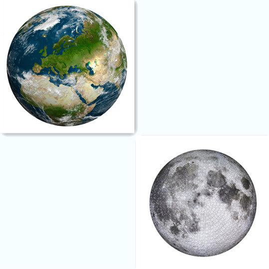 Moon/Earth Jigsaw Puzzle 1000 Pieces Large Round Full Space Adult Challenging and Fun