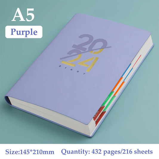 English Monthly Plan Weekly Plan Schedule Book 2024 A5 Notebook