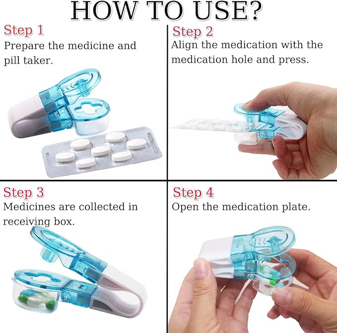 Portable Pill Taker Remover, Portable Pill Taker For Pills Capsule, Portable Tablet Dispenser For Outdoor Camping Travel, No Contact Pill Dispenser